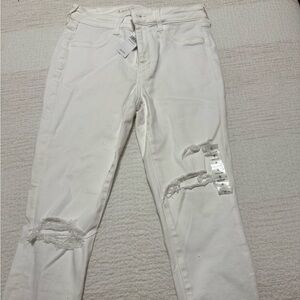 American Eagle white cropped jeggings